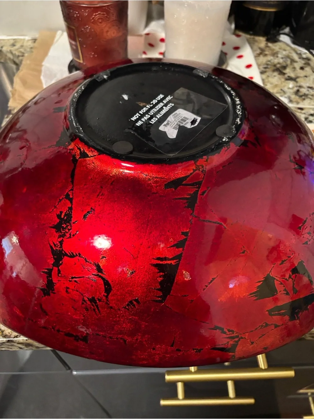 Pier 1 Black Decorative Bowl with Red Accent(6-27-26 Hop)